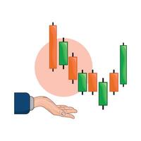 illustration of candlestick chart vector