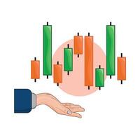 illustration of candlestick chart vector