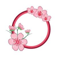 illustration of  cherry blossom frame vector