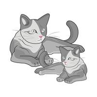 ilustración de dos gatos vector