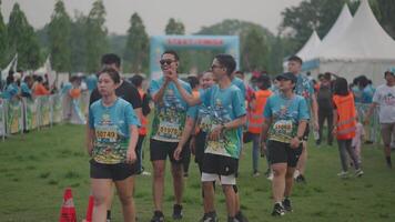 Denpasar, Indonésia, marcha 3, 2024 - Pokémon Diversão corre bali em Pikachu Indonésia viagem evento video