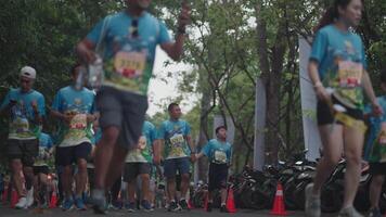 Denpasar, Indonésia, marcha 3, 2024 - Pokémon Diversão corre bali em Pikachu Indonésia viagem evento video