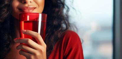 ai generado un mujer participación un café taza café foto