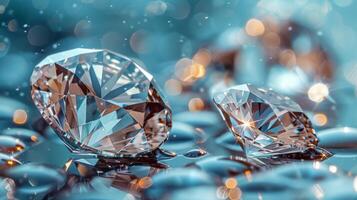 AI generated Three Diamonds on Table photo