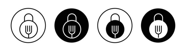 Food security lock icon vector