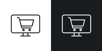 Online shopping icon vector