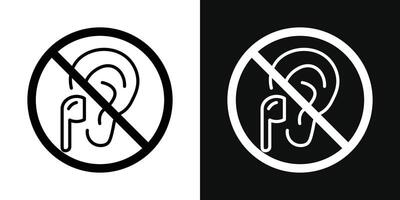 Do not use earphone icon vector