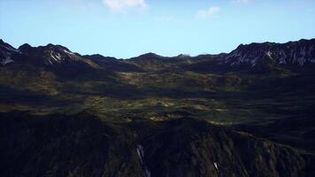 A view of a mountain range from the air video