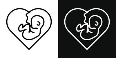 Baby in stomach icon vector