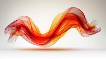 AI generated Abstract red and orange delicate soft waves flowing design background   modern digital art concept photo