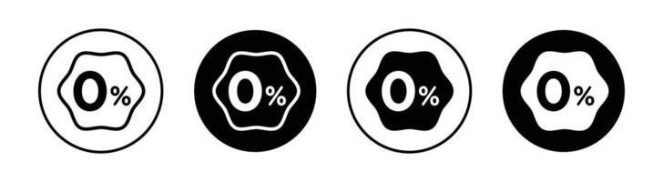 Zero percent icon vector