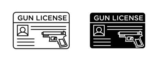 Gun license icon vector