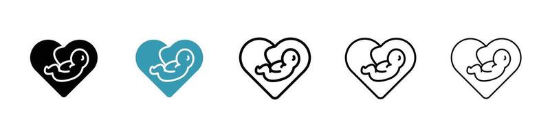 Baby in stomach icon vector