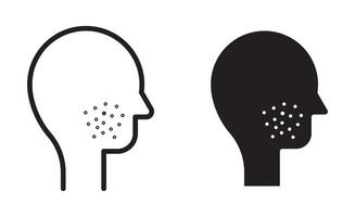 Man acne on face icon vector