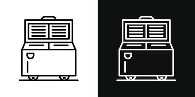 Horizontal shop refrigerator icon vector