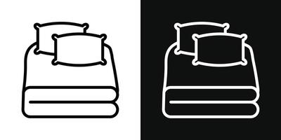 Bed linen set with pillows icon vector