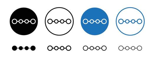 Linear molecular structure icon vector