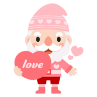 Gnomes Valentine's day with hearts Clipart, Gnomes Love, sweet gnomes for valentine day. Romantic Valentine Gnome png