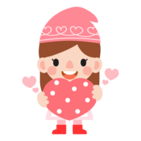 gnomos San Valentín día con corazones clipart, gnomos amar, dulce gnomos para enamorado día. romántico enamorado gnomo png