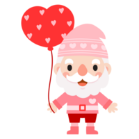 gnomos dia dos namorados dia com corações clipart, gnomos amor, doce gnomos para namorados dia. romântico namorados gnomo png