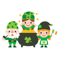 Gnomes Saint Patrick's Day Clipart, Gnome man and woman Saint Patricks, png