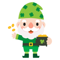 gnomes Saint patrick's journée clipart, gnome homme et femme Saint Patricks, png