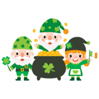 Gnomes Saint Patrick's Day Clipart, Gnome man and woman Saint Patricks, png