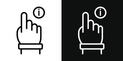 Hand with information icon vector