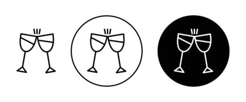 Clinking glasses icon vector