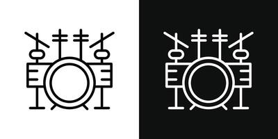 Drum set icon vector