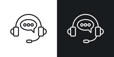 Support service headset icon vector