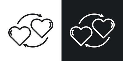 Sharing love icon vector
