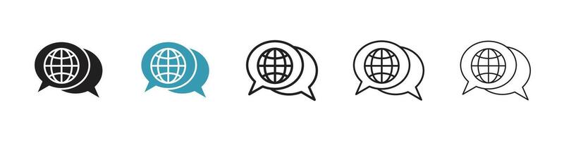 Global dialog icon vector