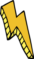 cartoon doodle thunder bolt png