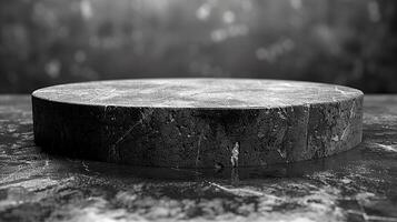 AI generated black and white photo of a round table