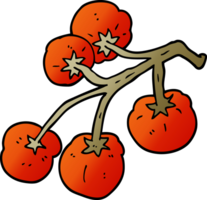 dessin animé doodle tomates sur la vigne png