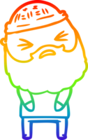 Regenbogen Gradient Linie Zeichnung von ein Karikatur Mann mit Bart png