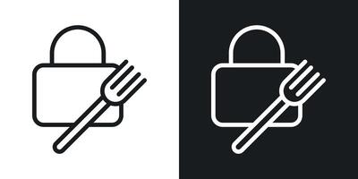 Food security lock icon vector