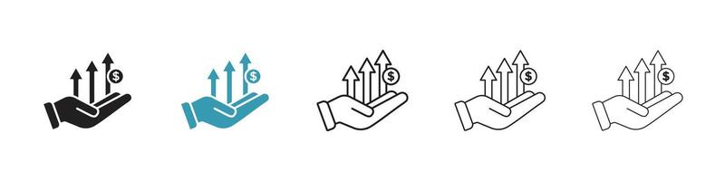 Investment growth icon vector