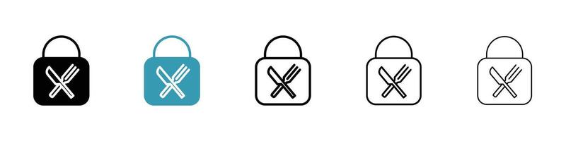 Food security lock icon vector