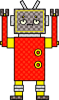 comic book style cartoon of a robot png