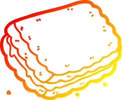 calentar degradado línea dibujo de un dibujos animados galleta png