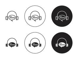 Support service headset icon vector