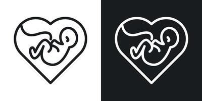 Baby in stomach icon vector