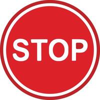 Stop red sign icon with white hand, do not enter. Warning stop sign stock vector