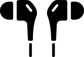 manos libres plano icono. auricular inalámbrico auricular símbolo. auriculares silueta. mano gratis. vector