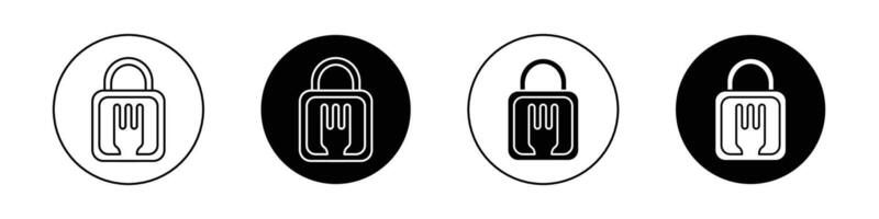 Food security lock icon vector