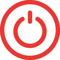 Power switch icon. Start and shutdown computer button. Red symbol off and on. Sign switch for design prints. Line circle pictogram. Silhouette Round energy signs. Vector illustration