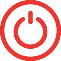 Power switch icon. Start and shutdown computer button. Red symbol off and on. Sign switch for design prints. Line circle pictogram. Silhouette Round energy signs. Vector illustration