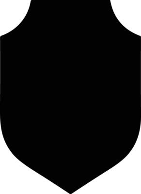 Protection or security shield. Badge quality symbol. Safeguard sign. Police badge shape. Design elements for concept of safety and protection. Vector illustration.